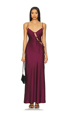 LIONESS x REVOLVE About A Girl Maxi Dress in Maroon from Revolve.com | Revolve Clothing (Global)