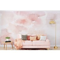 Blush Wall Mural, Abstract Watercolor Wallpaper, Splashes in Nursery Decor | Etsy (US)