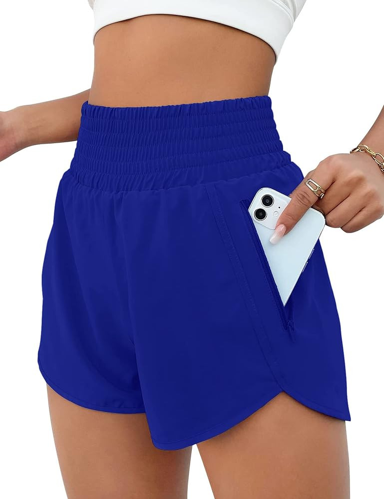BMJL Women's Athletic Shorts High Waisted Running Short Pocket 2.5" Sporty Shorts Gym Workout Sho... | Amazon (US)