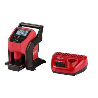M12 12-Volt Lithium-Ion Cordless Electric Portable Inflator Kit with 4.0 Ah Battery and Charger | The Home Depot
