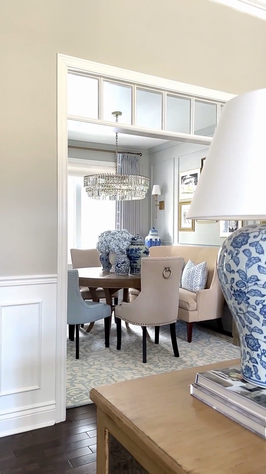 Spring views of our entryway and dining room! Gorgeous home decor blues, florals and chic chinoiserie💙 Our dining room drapes details: Fabric: Isabella | Color: Winter Sky Blue 7084-16 | Header style: Triple pleat | Trim: R31 | Single panel: 67”W x 102”H | Liner: Privacy | Memory Shape: Yes Get 15% off with code CITRINELIVING!

#LTKHome #LTKSeasonal