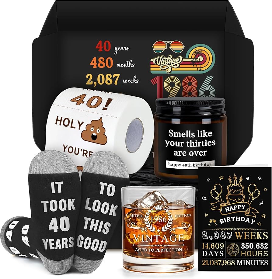 40th Birthday Gifts Men Funny 40 Year Old Gifts for Men Novelty Gift for 40th Birthday Man Cool 1... | Amazon (US)