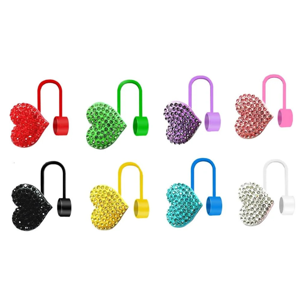 YIEMEEN 8Pcs Straw Toppers Heart Shape Reusable Silicone Covers 10mm Drinking Tube Party Home Acc... | Walmart (US)