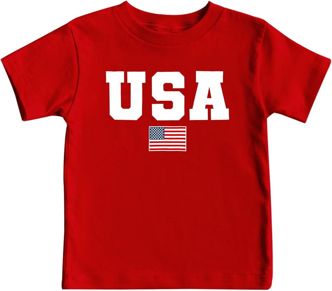 4th of July Shirts Toddler Boys Girls American Flag USA T-Shirt Kids Patriotic Tee Tops | Amazon (US)