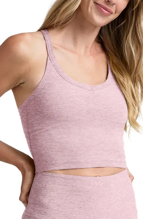 Beyond Yoga Space Dye On the Up Crop Tank in Blush Blooms Heather at Nordstrom, Size X-Large | Nordstrom
