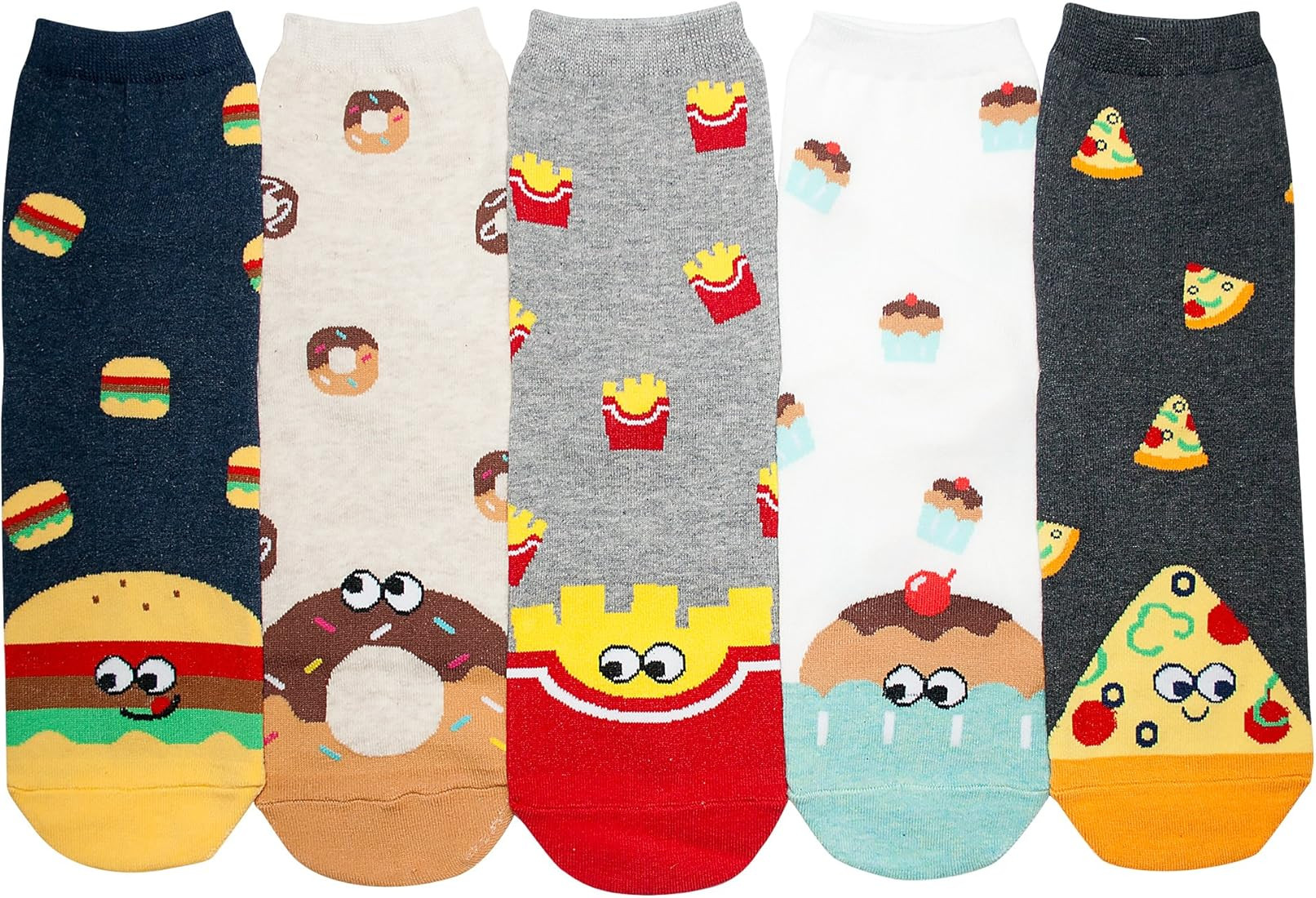 YEJIMONG Women’s 5 Pairs Cotton Fun Panda Duck Fruits Food Birthday Designed Novelty Crew Socks Gift | Amazon (US)