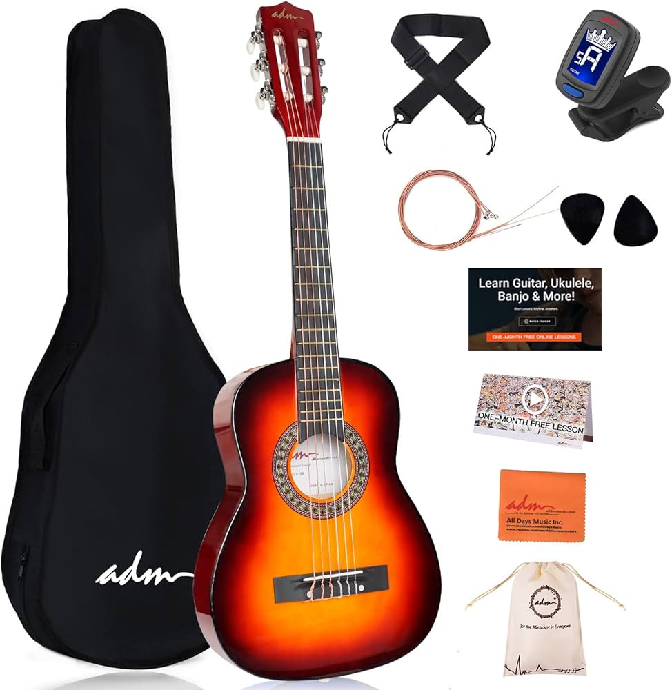 ADM Beginner Acoustic Classical Guitar 30 Inch Nylon Strings Wooden Guitar Bundle Kit for Kid Boy... | Amazon (US)