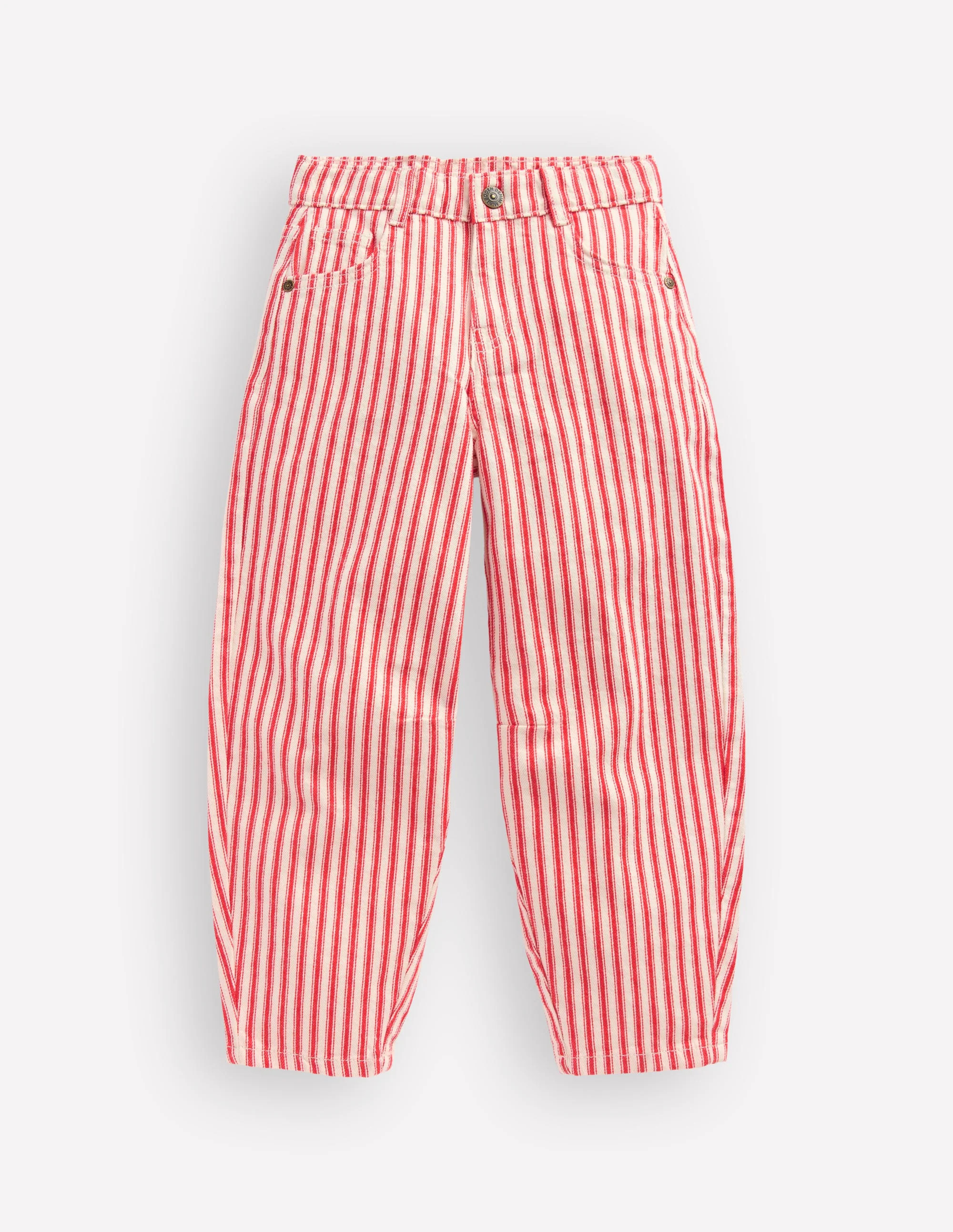Barrel Leg Jeans-Poppy Red Tram Stripe | Boden (US)