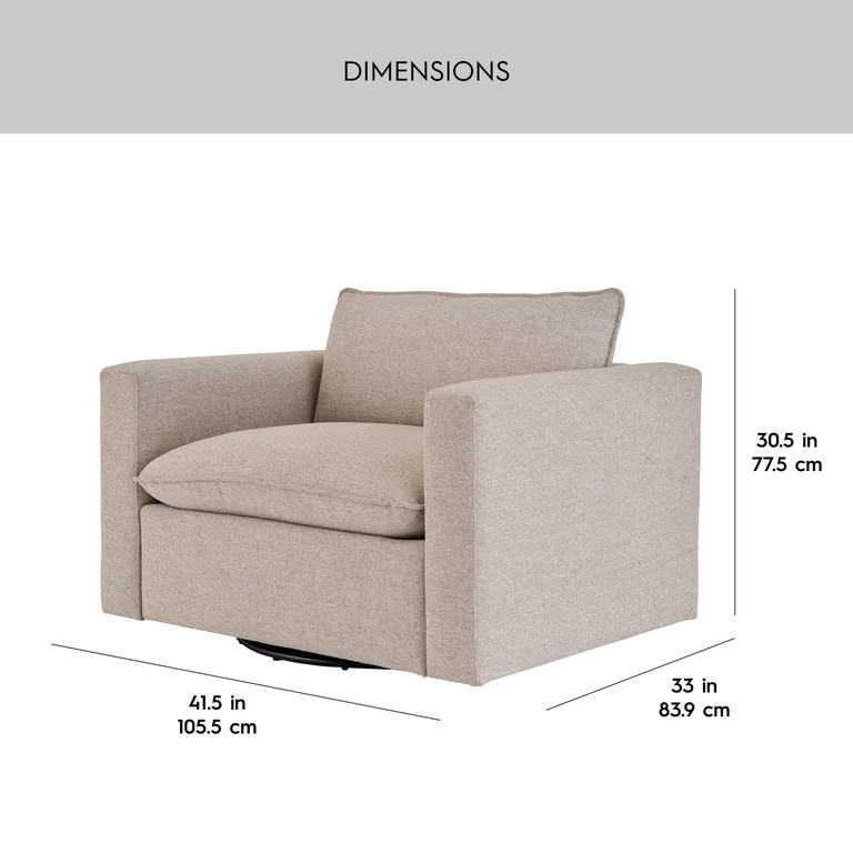 Seat height is 18.75 in, with a 31.75 in seat width and 21.5 in seat depth. | Walmart (US)
