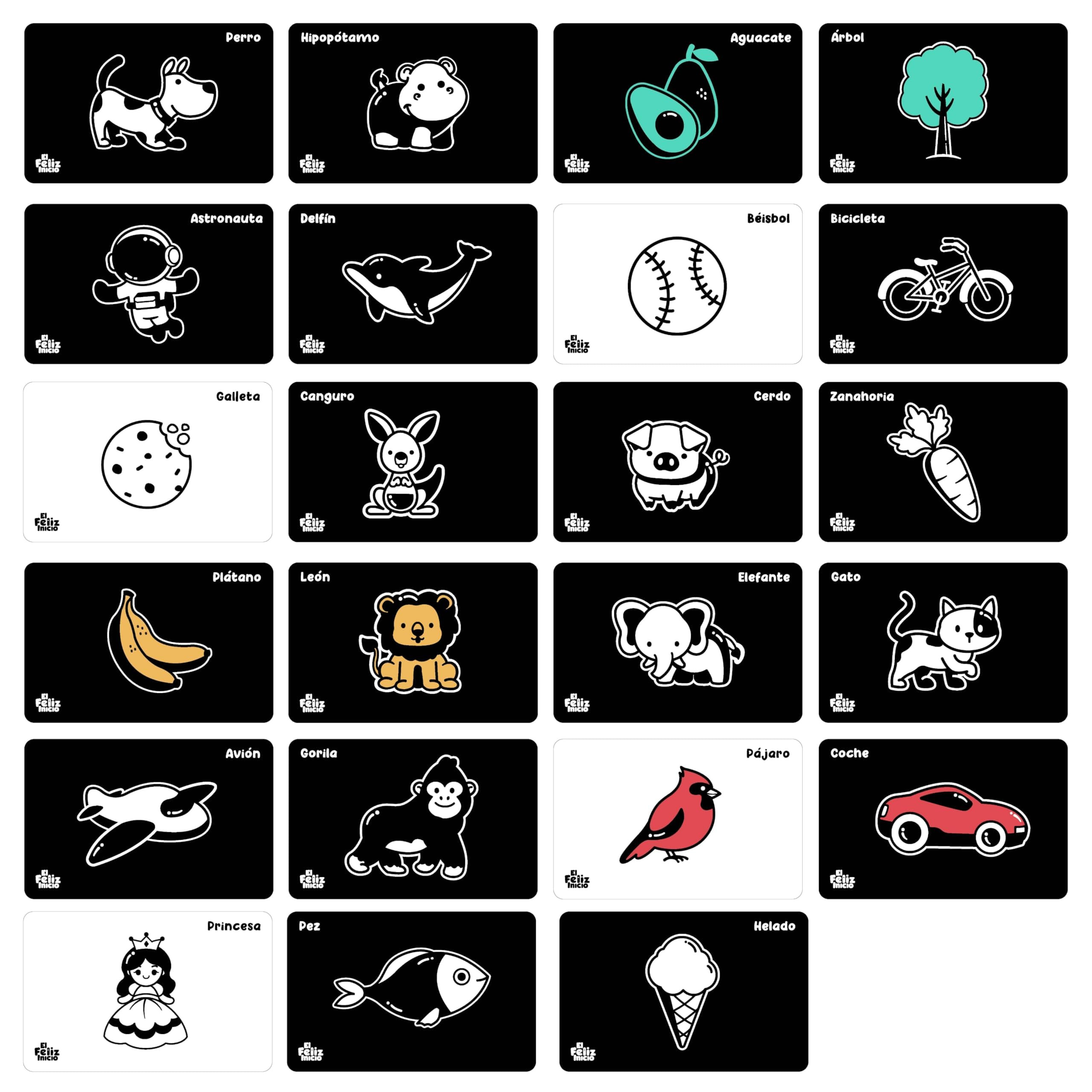 Happy Start High Contrast Baby Cards - Easy to Clean & Water Resistant Vision Cards for Tummy Tim... | Amazon (US)