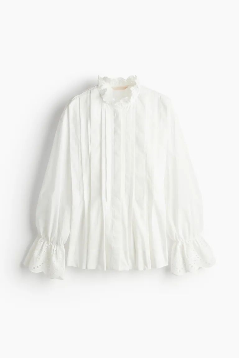 Pintuck cotton blouse | H&M (UK, MY, IN, SG, PH, TW, HK)