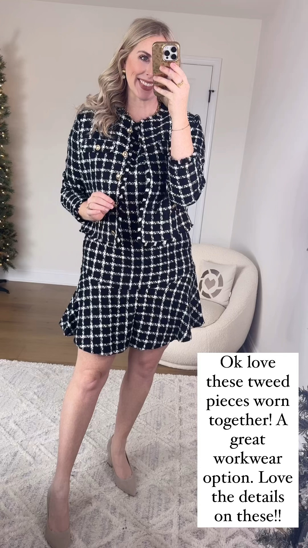 Walmart try on, workwear, tweed dress, tweed jacket, Walmart outfit, Walmart fashion

Medium in both 

#LTKVideo #LTKFindsUnder50 #LTKWorkwear