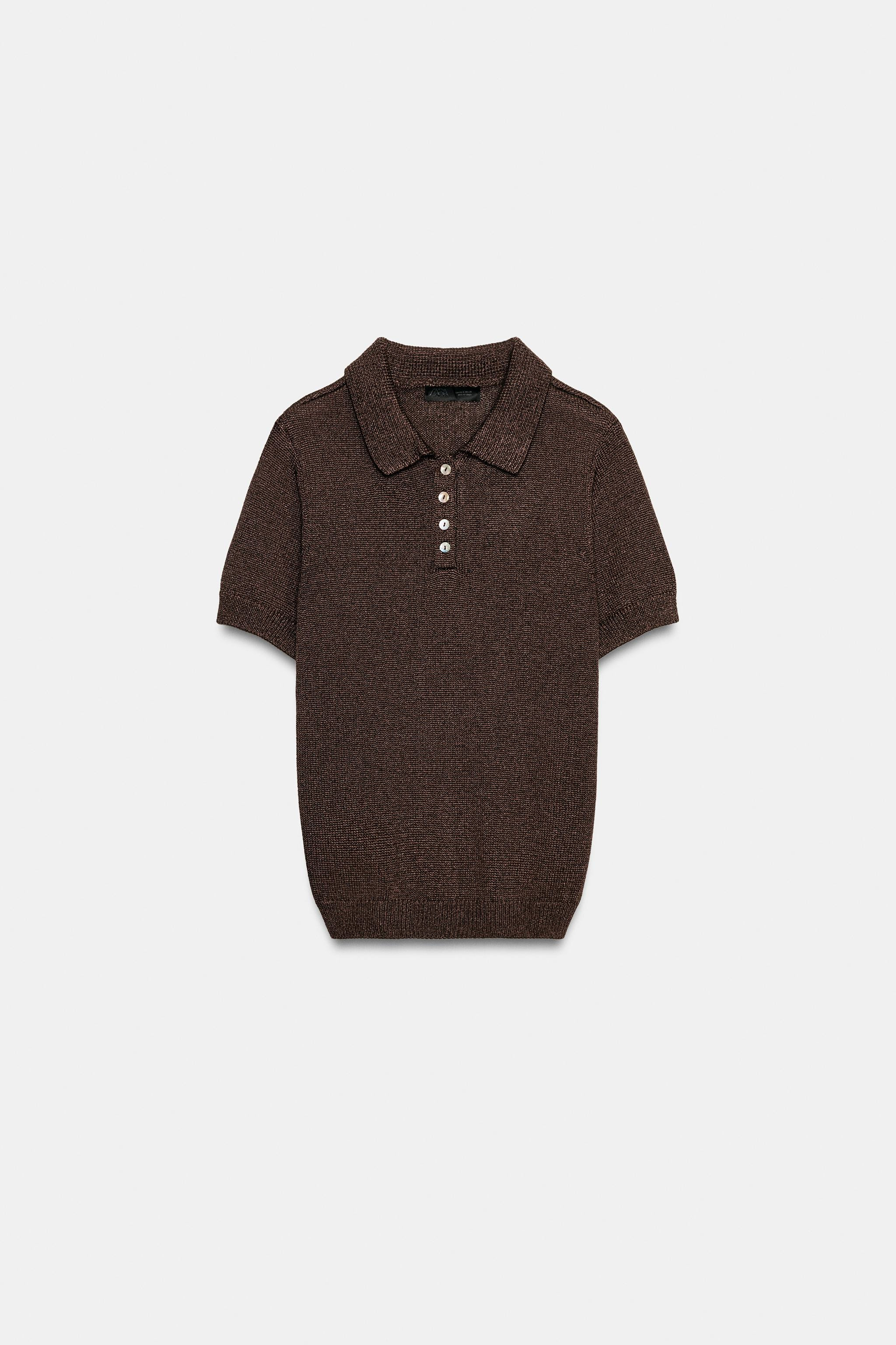 SHORT SLEEVE KNIT POLO SHIRT | Zara UK