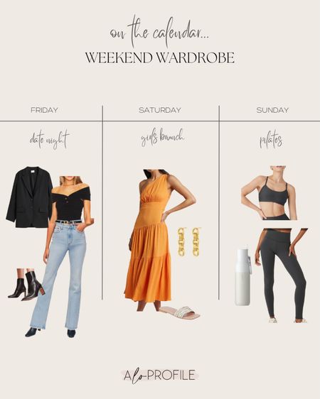 Weekend Wardrobe // weekend outfits, weekend style, date night look, brunch outfit, brunch dress, Pilates outfit, athleisure, what to wear this weekend, spring style, spring dresses

#LTKstyletip