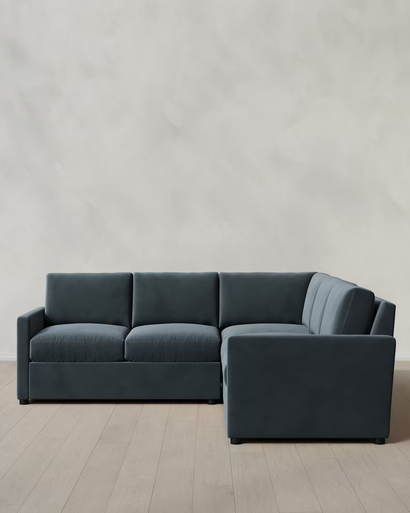 Brennan Performance Velvet L Sectional in Pine | Quince