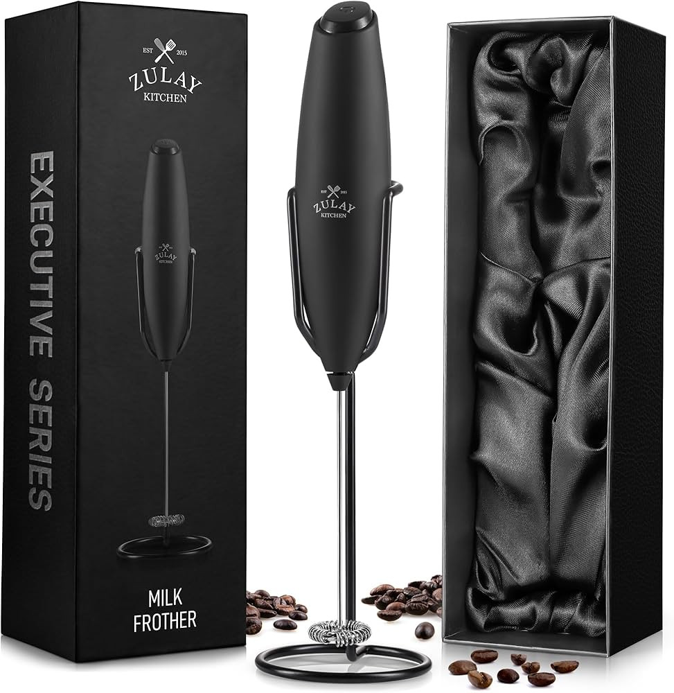 Zulay Kitchen Executive Series Milk Frother Wand - Upgraded & Improved Stand - Ideal Coffee Gift ... | Amazon (US)