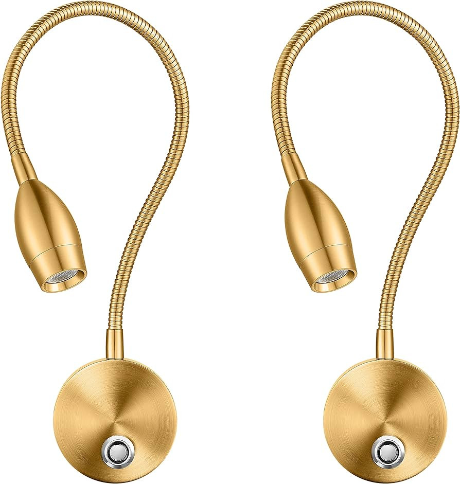 Dimmable LED Reading Lamps,Wall Mount Reading Lights for Bed Headboard,Flexible Gooseneck with To... | Amazon (US)