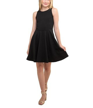 Un Deux Trois Little/Big Girls Racer-Back Textured Fit-And-Flare Dress | Dillard's | Dillard's