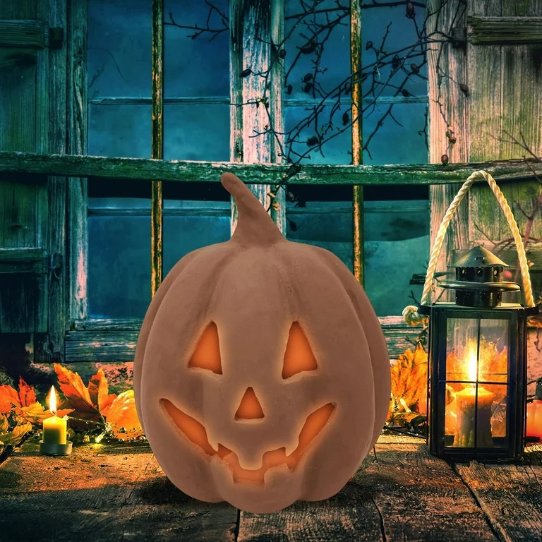 Halloween Paper Mache Pumpkin Jack O' Lantern Tabletop Decoration, 4.72" Halloween Celebrate Deco... | Walmart (US)