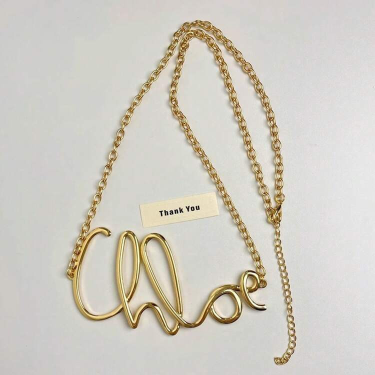 1PC Vintage Fashion Gold Letter Waist Chain For Women, Suitable For Dresses And Pants, High-End Metal Chain Thin Belt For Parties, Banquets, And Holiday Gifts | SHEIN