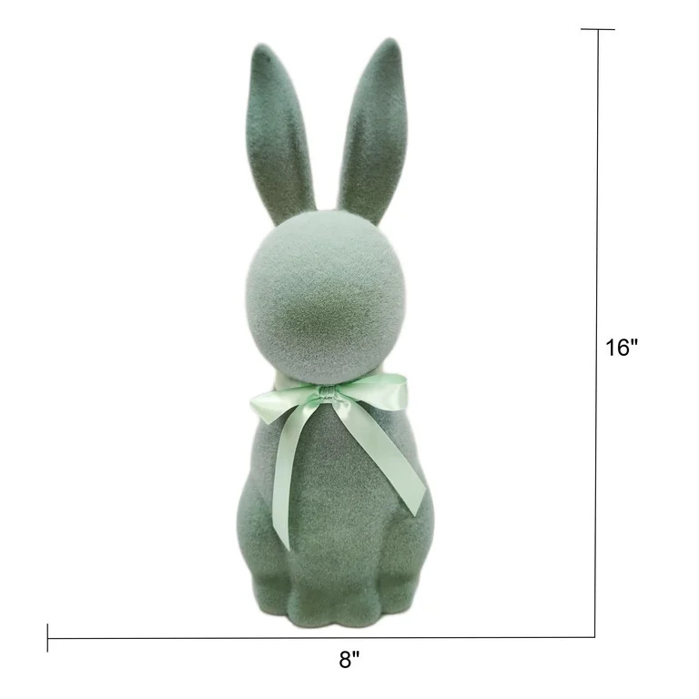 Flocked Bunny Tabletop Decoration, Green, 16", Easter by Way To Celebrate | Walmart (US)