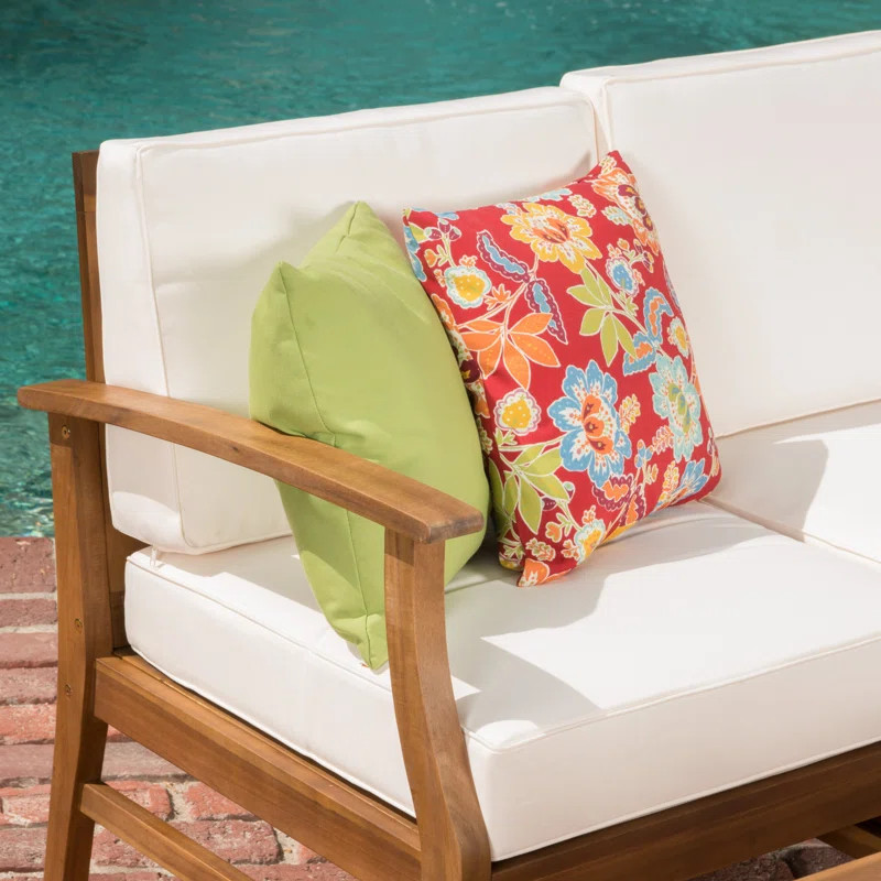 Apolito Solid Wood 4 - Person Seating Group with Cushions | Wayfair North America