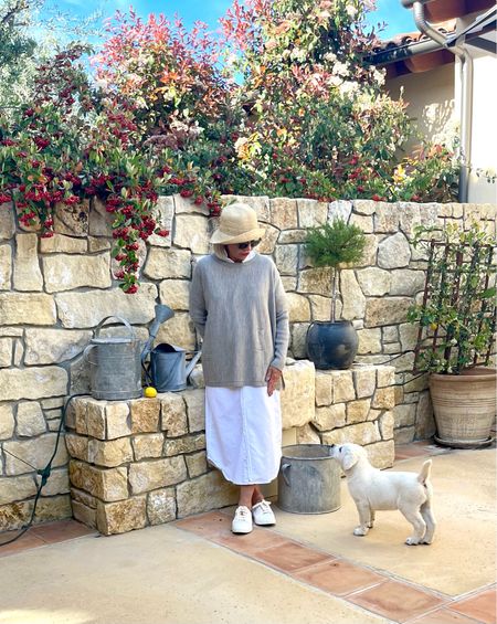 White Frank and Eileen Shirtdress, white sneakers, straw hat, Mersea sweater

#casualshirtdressoutfit #over50style

#LTKSeasonal #LTKtravel #LTKstyletip