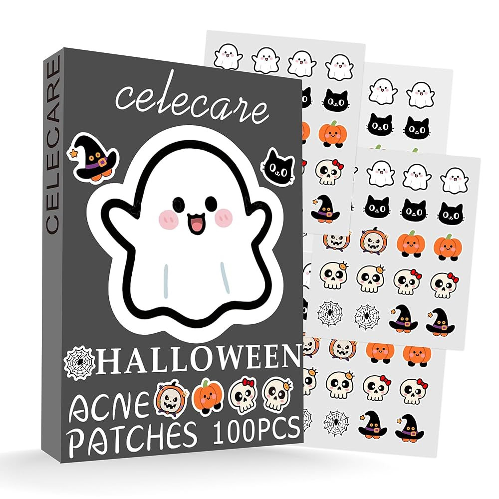 Pimple Patches,Halloween Acne Patch,Pimple Patches for Face, Cute Stickers,Salicylic Acid & Tea T... | Amazon (US)