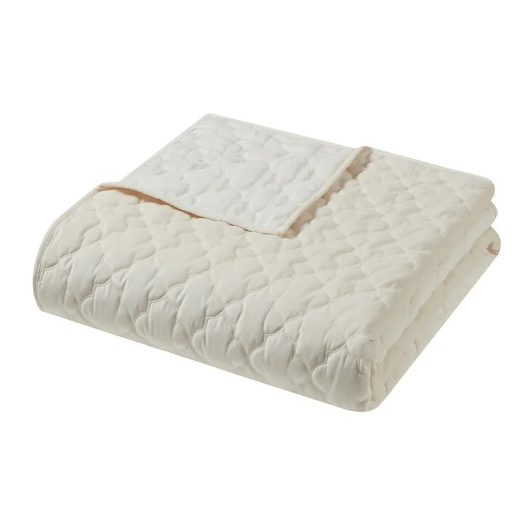 My Texas House Charlotte 3-piece Trellis Velvet Quilt Set, Full/Queen, Off White | Walmart (US)