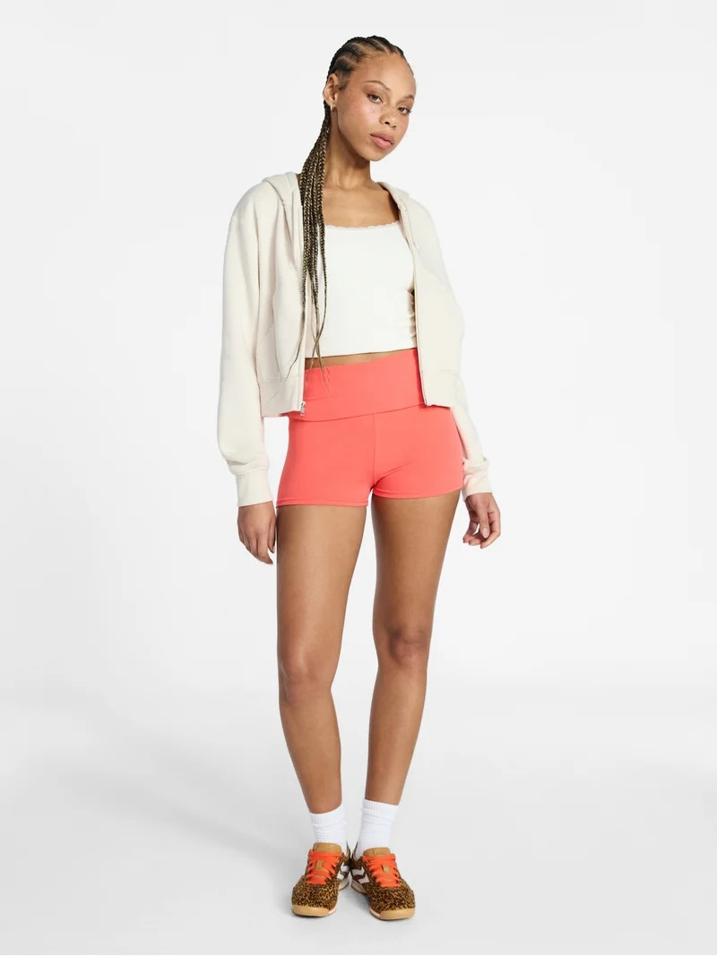 No Boundaries Foldover Shorts, 2.25" Inseam, Women's XXS-XXL | Walmart (US)