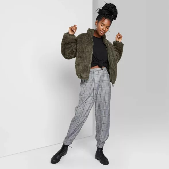 Women's Feathered Cord Puffer Jacket - Wild Fable™ | Target