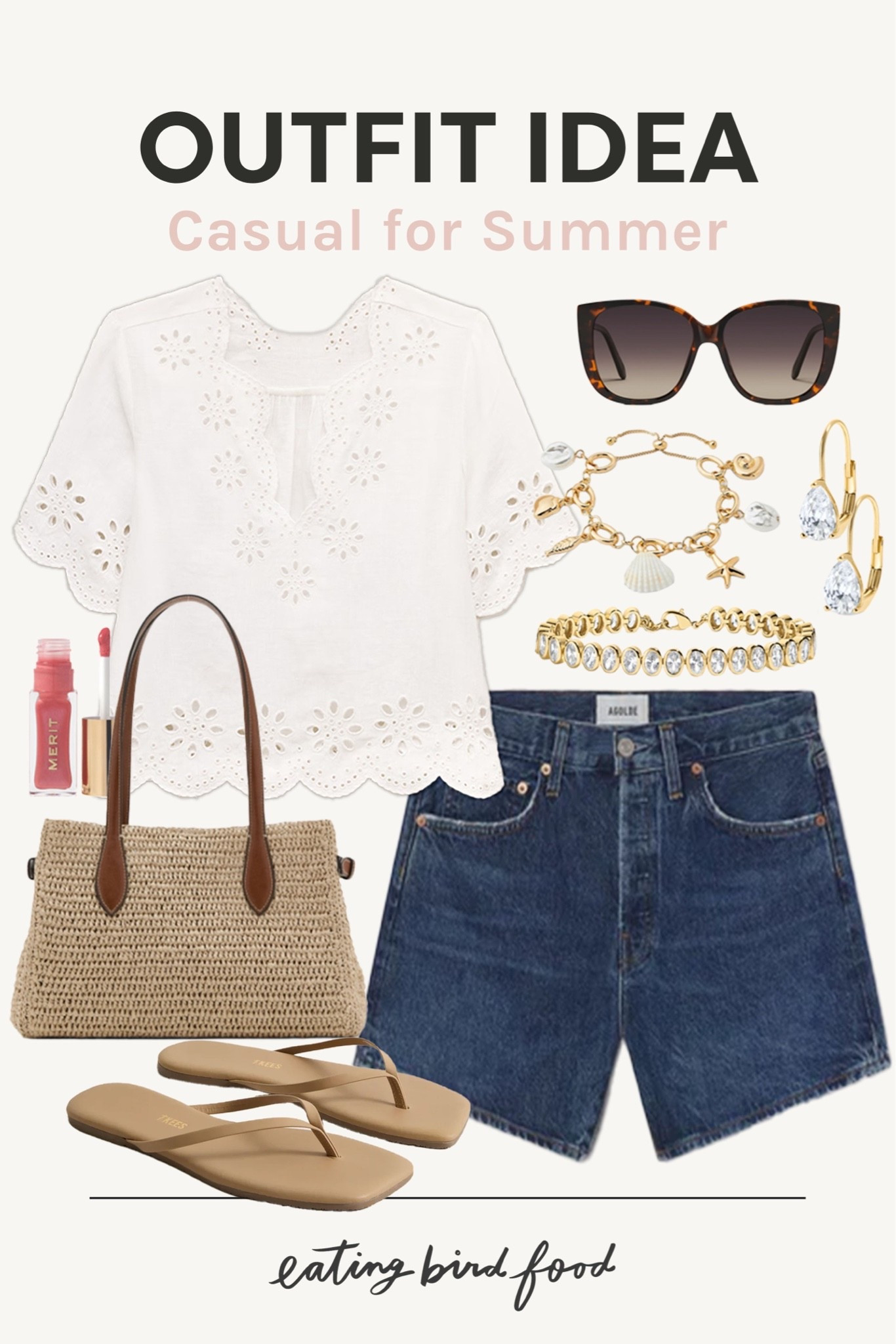 Causal summer outfit idea. Summer OOTD. Trendy summer style. Elevated casual summer outfit idea. JCrew white lace shell top. AGOLDE denim shorts. Flattering denim shorts. Straw shoulder bag. Electric picks favorite jewelry.

#LTKSeasonal #LTKmomlife #LTKootd