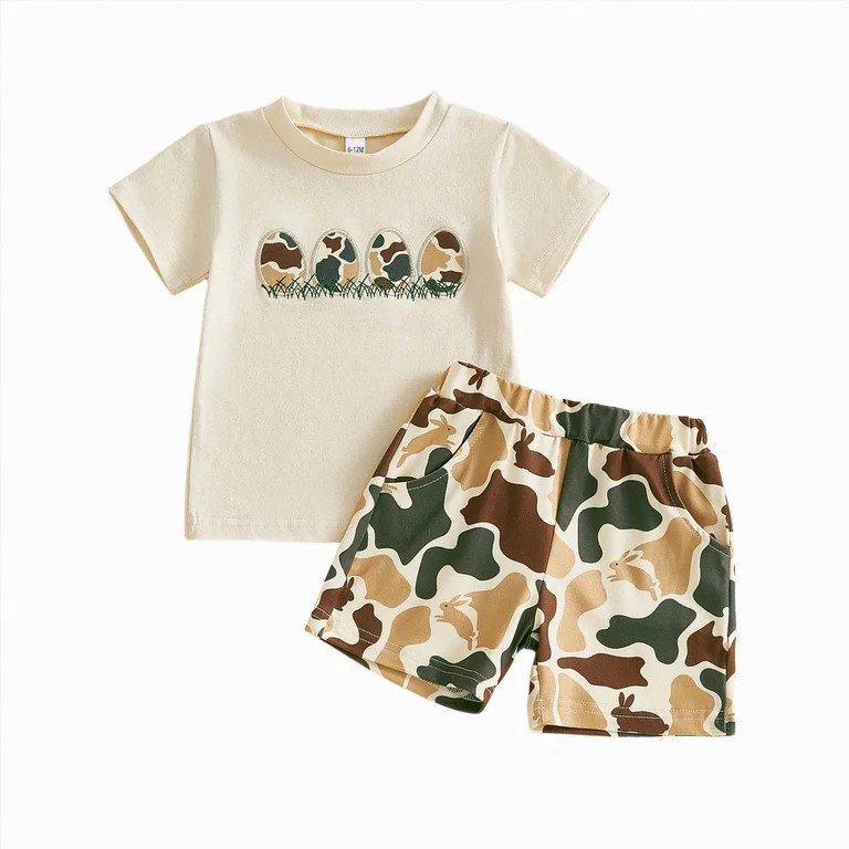 Linfrsh Easter Baby Boy Outfit Toddler Boy Easter Outfit Infant Baby Bunny Half Button Up Polo Sh... | Walmart (US)