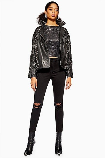 Petite Black Rip Jamie Jeans - Black | Topshop US