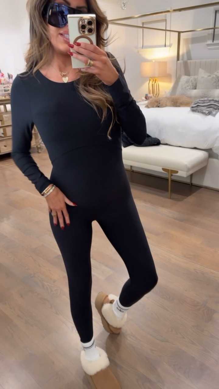 I’ve been living in this Spanx jumpsuit! The compression and high quality fabric are amazing. It has a built-in bra that lifts, and it’s so easy to throw on. Super flattering and smoothing, and great for early maternity. Just add a vest or jacket over it! Now on sale for Black Friday 🖤🫶

Spanx finds, maternity onesie, Ugg slippers, Alo socks, fall outfit idea, maternity outfit, Emily Ann Gemma.

#LTKCyberWeek #LTKSaleAlert #LTKBump