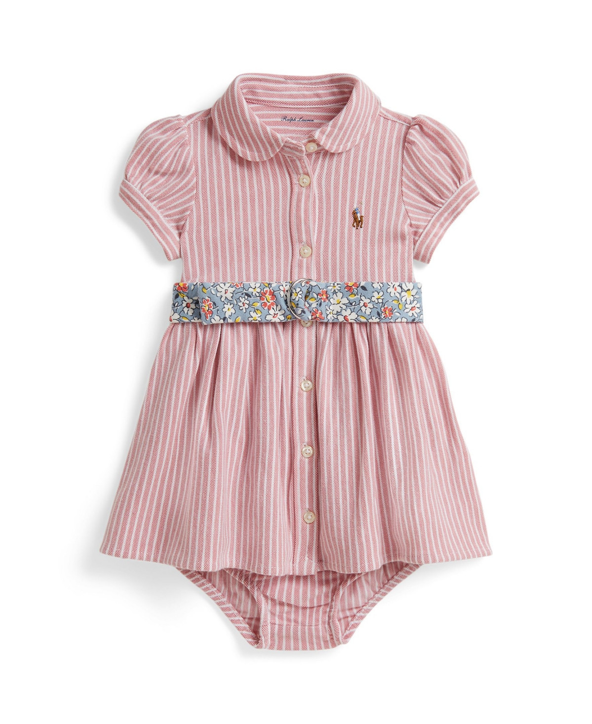 Polo Ralph Lauren Baby Girls' Polo Club Collar Dress and Bloomers - Dusty Rose | Macy's