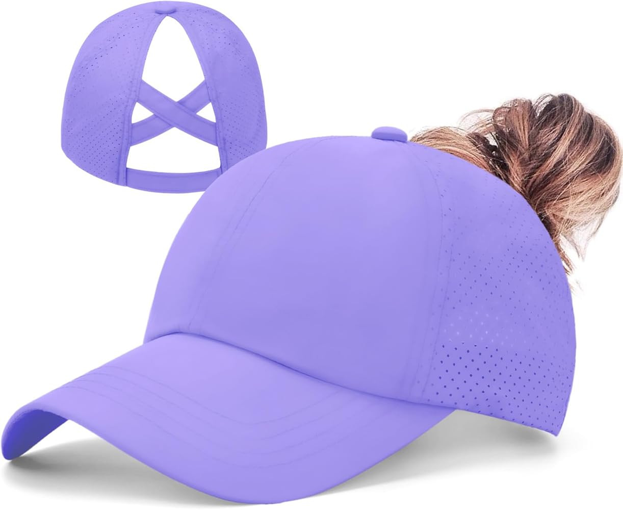 Womens Criss Cross Hat Ponytail Baseball Cap Adjustable High Messy Bun Ponycap Unstructured Dad T... | Amazon (US)