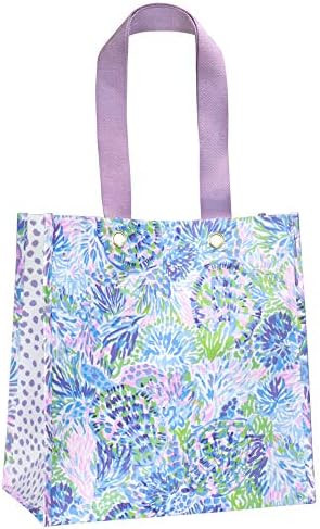 Lilly Pulitzer Purple/Blue Market Shopper Bag, Reusable Grocery Tote with Comfortable Shoulder Strap | Amazon (US)