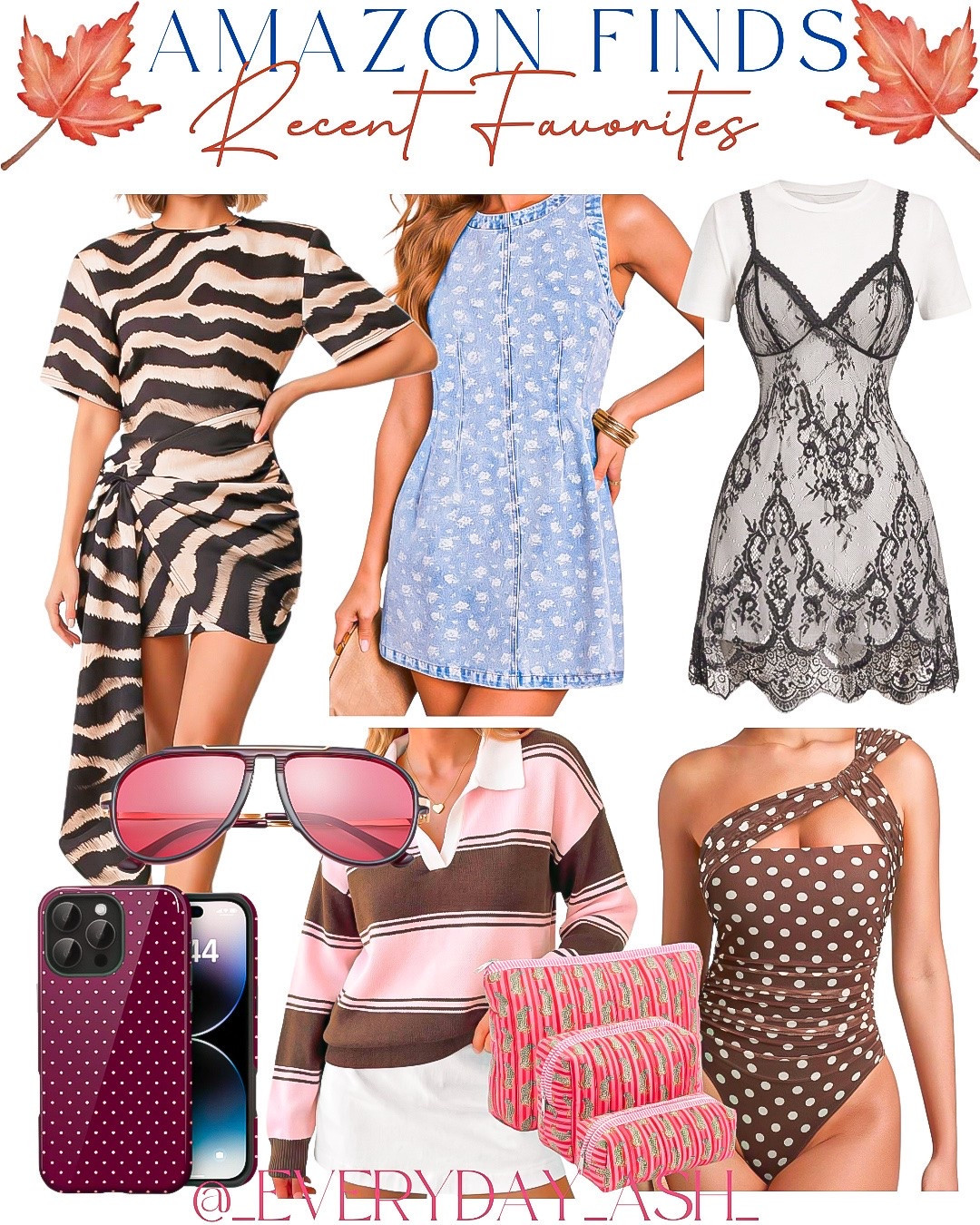 Amazon // recent favorites ♥️

Leopard dress, denim dress, tshirt lace dress, fall fashion, Amazon fashion, polka dot bodysuit, phone cover, makeup bag, sunglasses, fall sweater

#LTKgrwm #LTKootd