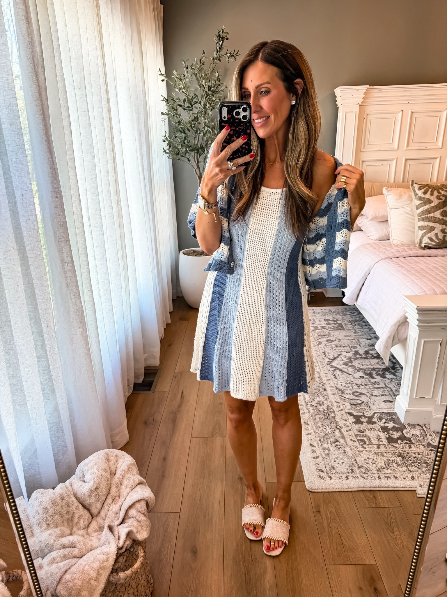 This little knit dress is so good for summer. Lightweight, breathable, and the blue and white combo just feels fresh and easy. Toss a cardi over your shoulders and you’re instantly a little more put together without trying

summer dress, knit dress, casual outfit, easy style, everyday look, themominstyle 

#LTKootd #LTKSeasonal #LTKOver40
