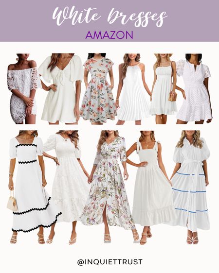 Check out this collection of stylish white dresses that you can wear this Spring and Summer!
#affordablestyle #resortwear #weddingguest #amazonfinds

#LTKStyleTip #LTKWedding #LTKSeasonal