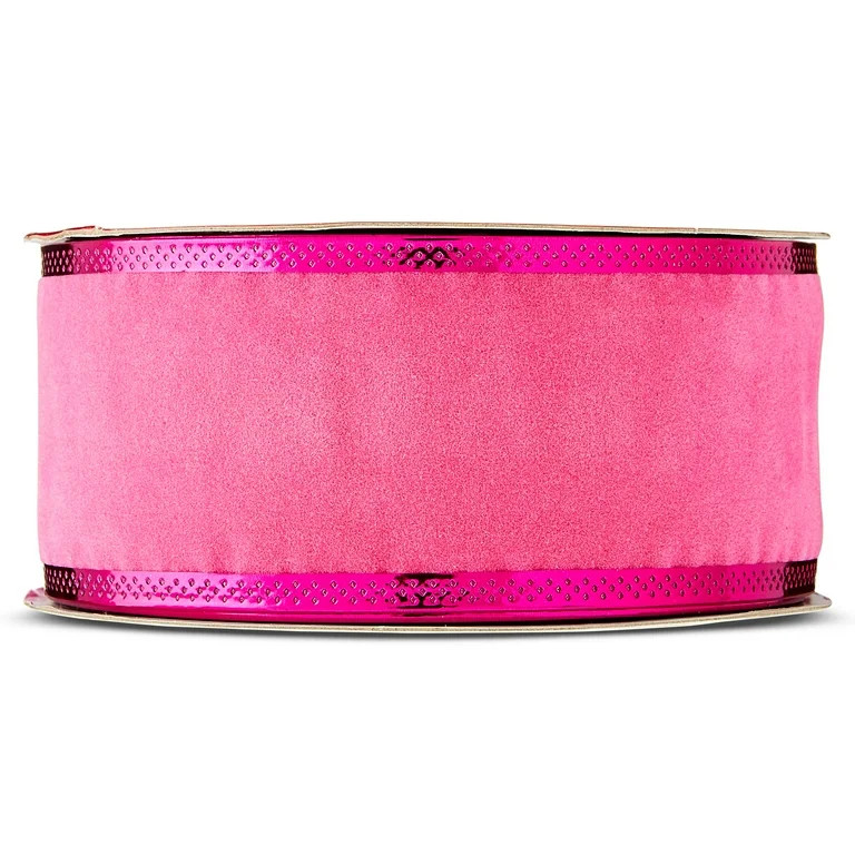 Pink Velvet Christmas Ribbon, 2" x 30', by Holiday Time | Walmart (US)