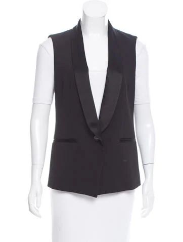 Satin-Trimmed Shawl-Lapel Vest w/ Tags | The Real Real, Inc.