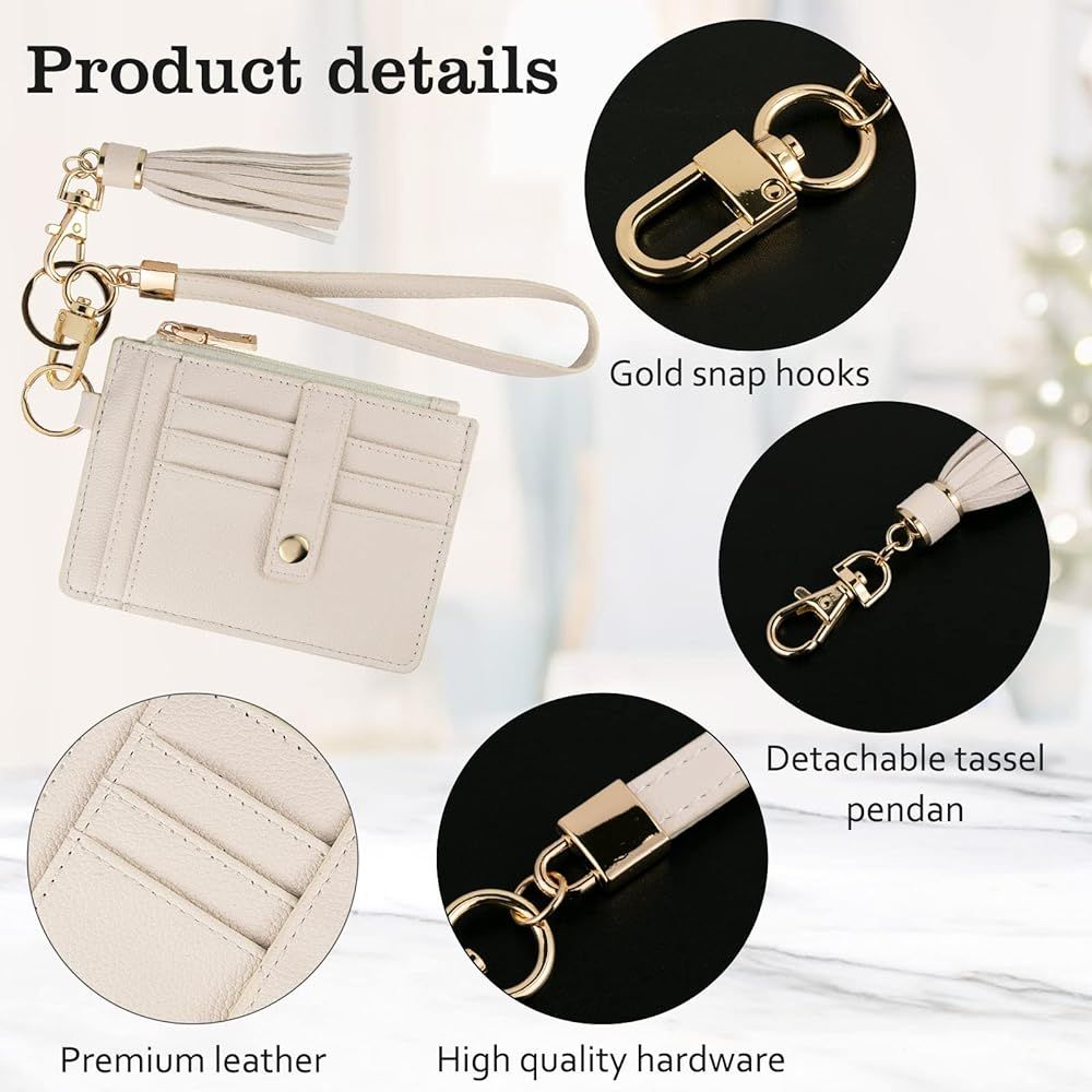 Small Wallet for Women RFID Card Holder,Wristlet Keychain with Wallet,key chain wallet women Wris... | Amazon (US)