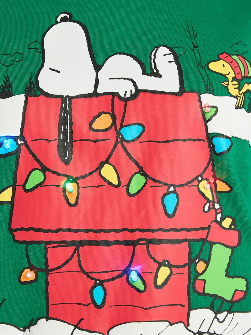 Peanuts Women's Snoopy Light Up Christmas Graphic Sweatshirt, Size XXS-XXL | Walmart (US)