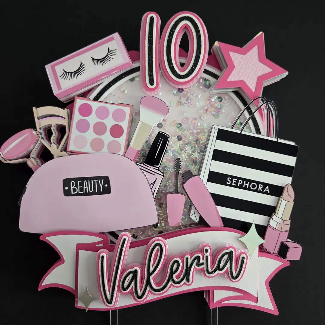 Makeup Party Cake Topper Makeup Birthday Spa Birthday | Etsy (US)