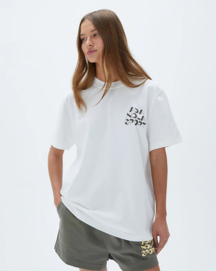 Vacation Short Sleeve Oversized  T-shirt - White | Adanola UK