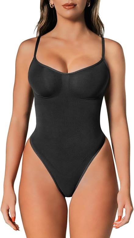 Shapewear Tummy Control Bodysuit Thong or Brief: Sculpting Shaper Tank Top Bodysuits & Snatched W... | Amazon (US)