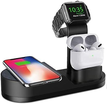 Deszon Wireless Charger iWatch Stand Compatible with iWatch Series SE 6 5 4 3 2 1, AirPods Pro Ai... | Amazon (US)