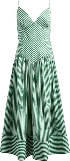 Stripe A-Line Midi Dress | Nordstrom